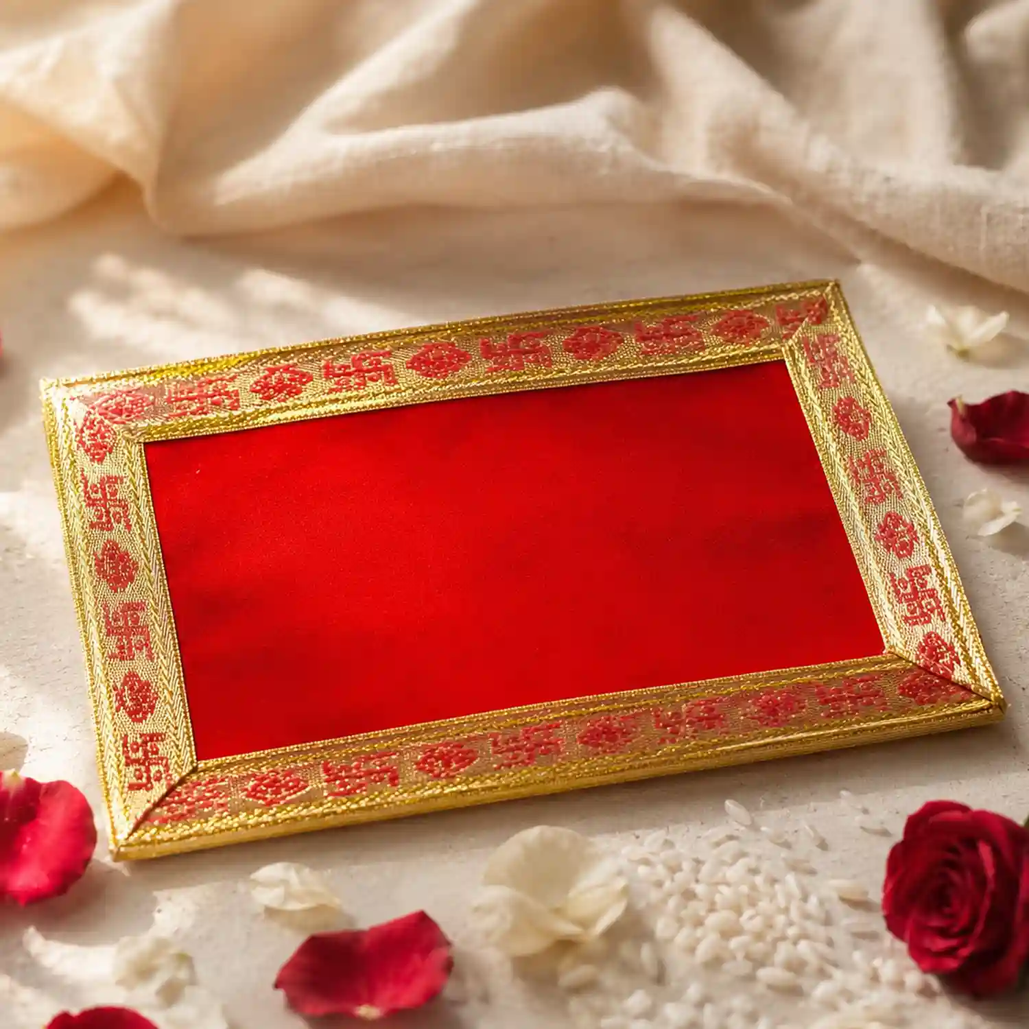 Red Asan for God | Devotional Red Asan | Red Chowki Asan for God | Medium
